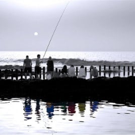 La calima en Las Salinas, por David Béjar, la pêche aux piscines naturelles d'Agaete, Calima im Norden von Gran Canaria